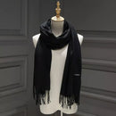 Cachecol Pashmina Masculino 250g Liso com Franjas