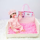 Boneca Reborn de Silicone com Bolsa Maternidade Completa