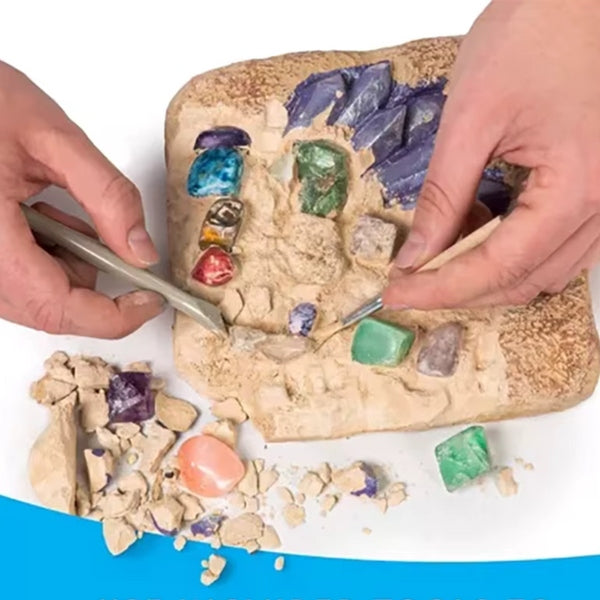 Brinquedo Educativo de Escavação – Descubra Pedras Preciosas e Cristais