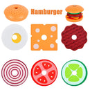 Brinquedo Educativo de Madeira Montessori – Sanduíche de Empilhar com Cartas de Comida para Crianças