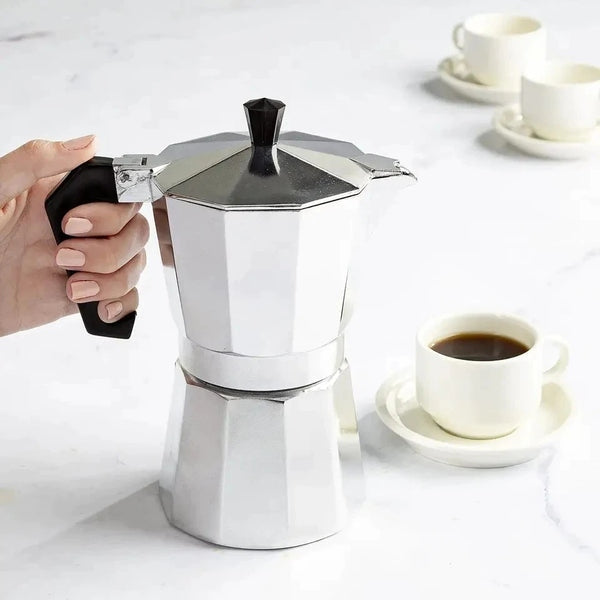 Cafeteira Italiana Moka Octogonal em Alumínio – Design Clássico