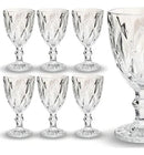 Jogo 6 Taças de Vidro Diamante Abacaxi Bico de Jaca 330ml – Copo Transparente Gourmet