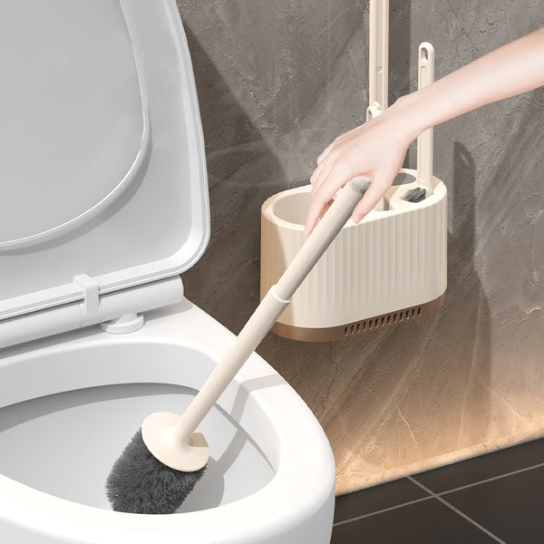 Kit 4 em 1 Escova Sanitária com Suporte de Parede – Escovas de Limpeza para Banheiro