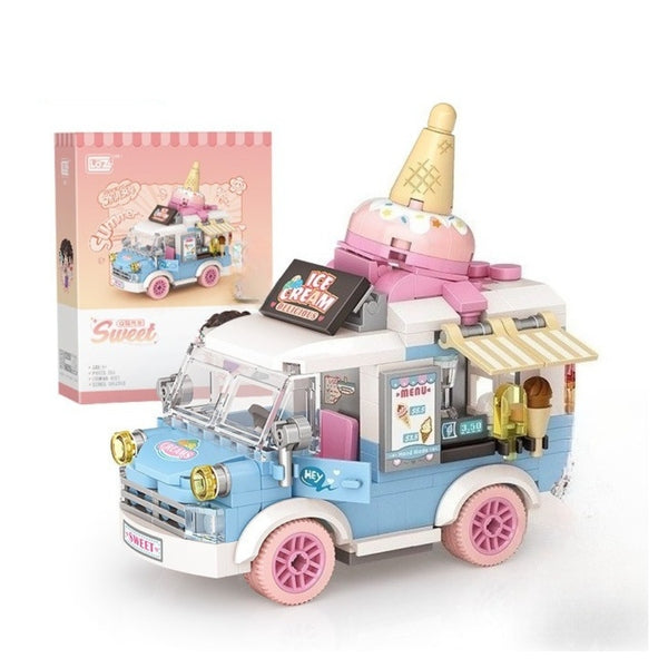 Mini Blocos de Construção Infantil – Carro Criativo de Desenho Animado para Montar, Presente Educativo e Decorativo para Crianças