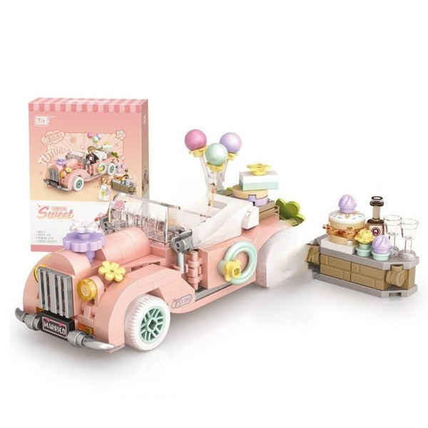 Mini Blocos de Construção Infantil – Carro Criativo de Desenho Animado para Montar, Presente Educativo e Decorativo para Crianças