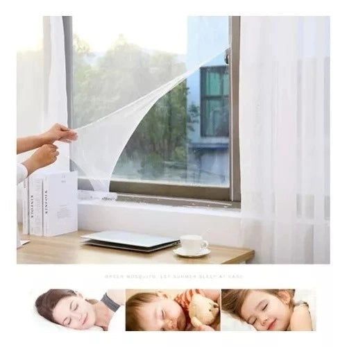 Tela Mosquiteiro para Janela 150x180cm com Velcro Autocolante Removível Anti-Inseto - Compre 1 Leve 2