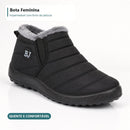 Bota Feminina Slip-On Impermeável com Forro Peludo - Quente e Confortável para Inverno
