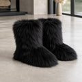 Bota Feminina Pele De Raposa Peluda Inverno 1