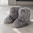 Bota Feminina Pele De Raposa Peluda Inverno 6