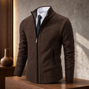 Casaco Masculino Fleece Gola Alta Velo Cardigan 5
