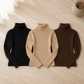 Kit 3 Blusas Tricot Feminina Gola Alta Canelada Basica 4