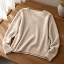 Pulover Feminino Caxemira Decote V Rendado Inverno 1